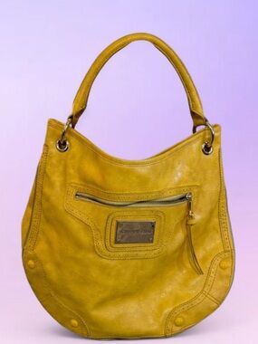 Gianni Bini Mustard Yellow Leather Shoulder Bag